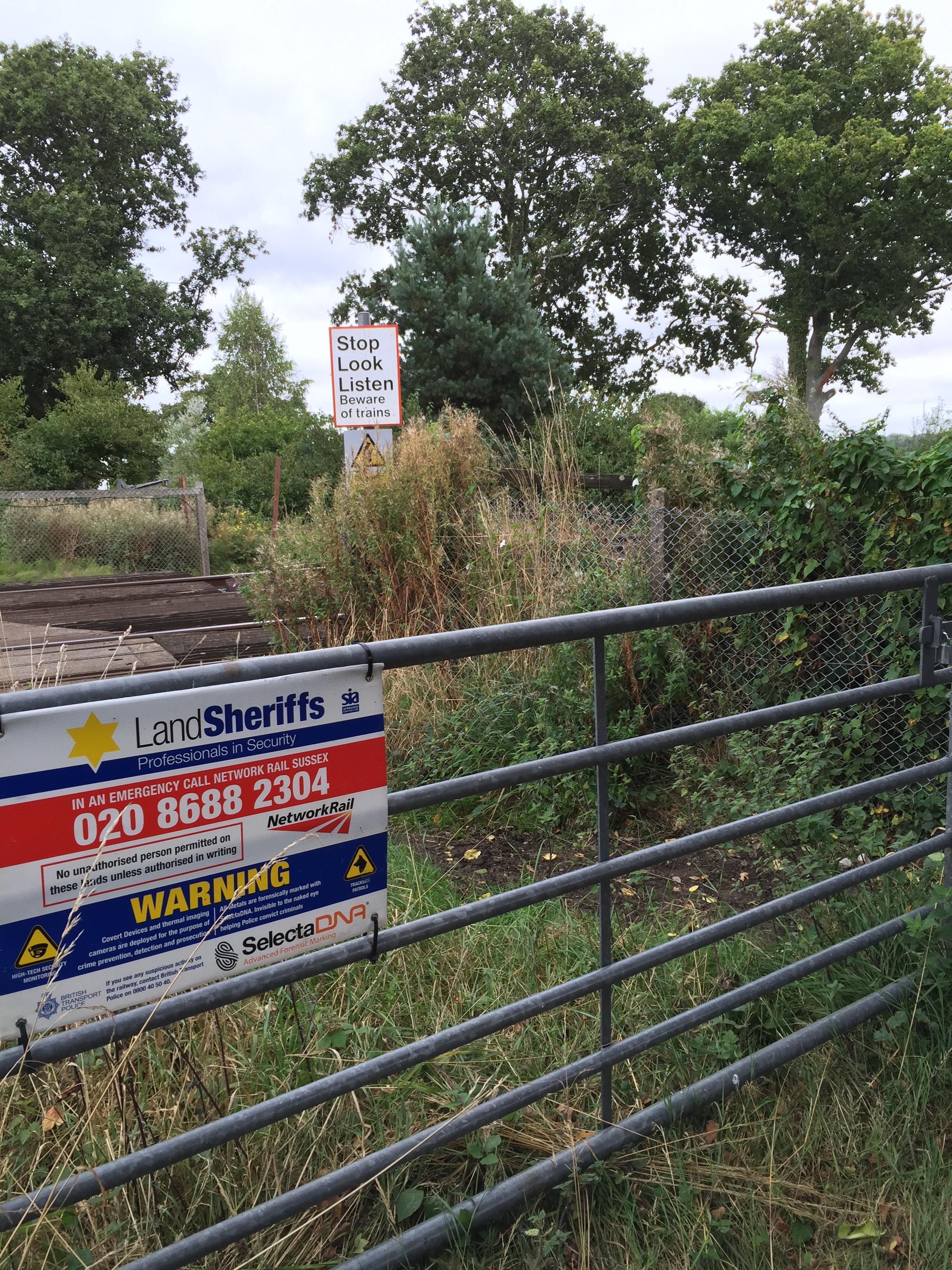 on the railway embankment above  Novington Lane