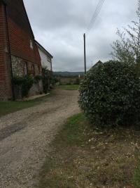 the Downs seen from standing in Chiltington Lane by Kemps House