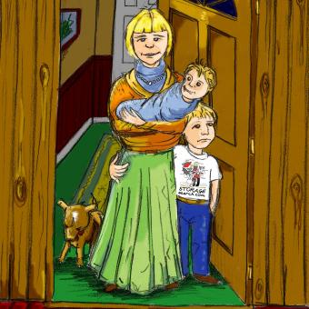click to  expand - Joanna, Alex, baby Charlie & Snoozy the dog