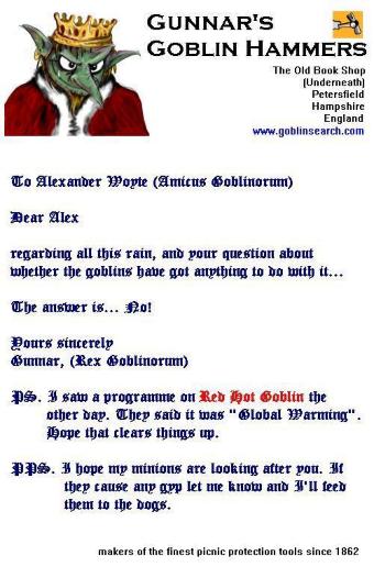 Gunnar's letter about global warming